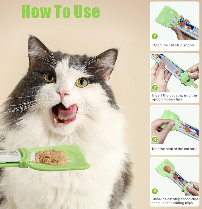 ✨Today's Special 30% Off✨3 Pcs Cat Strip Feeders Spoon